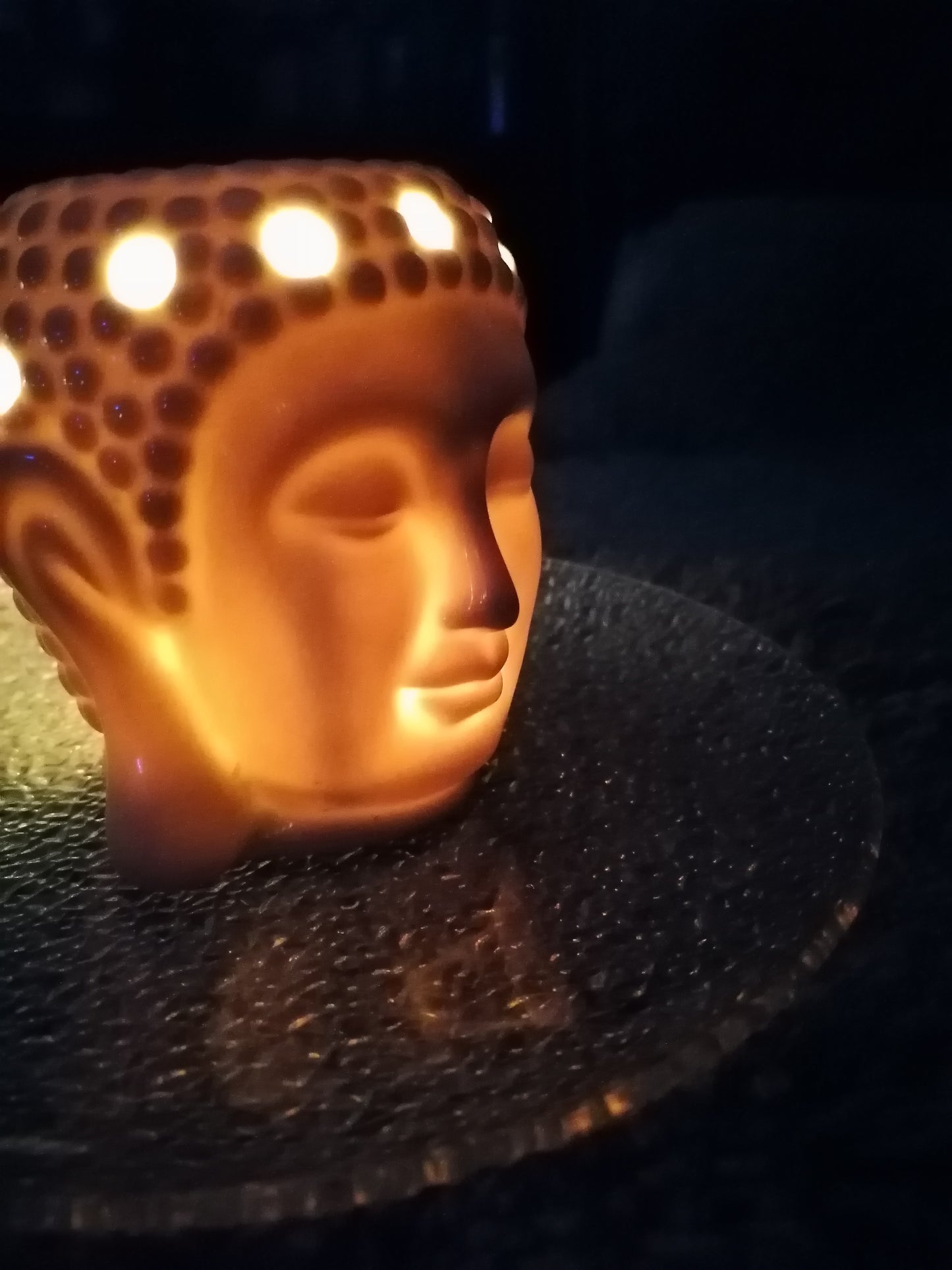 buddha ceramic pearlescent Gift Pack wax burner 3 wax melt types by wonky melts