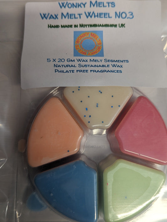WONKY MELTS WHEEL no 3  100 g handmade Scented NATURAL  wax melts - ready to ship