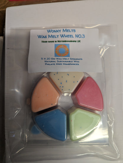 WONKY MELTS WHEEL no 3  100 g handmade Scented NATURAL  wax melts - ready to ship